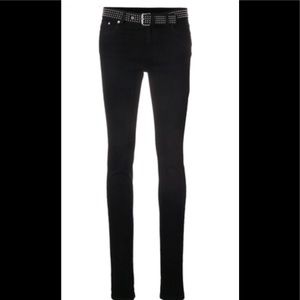 RED Valentino black studded skinny straight jeans